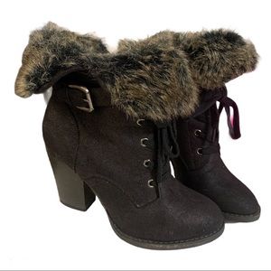 Fur ankle boots